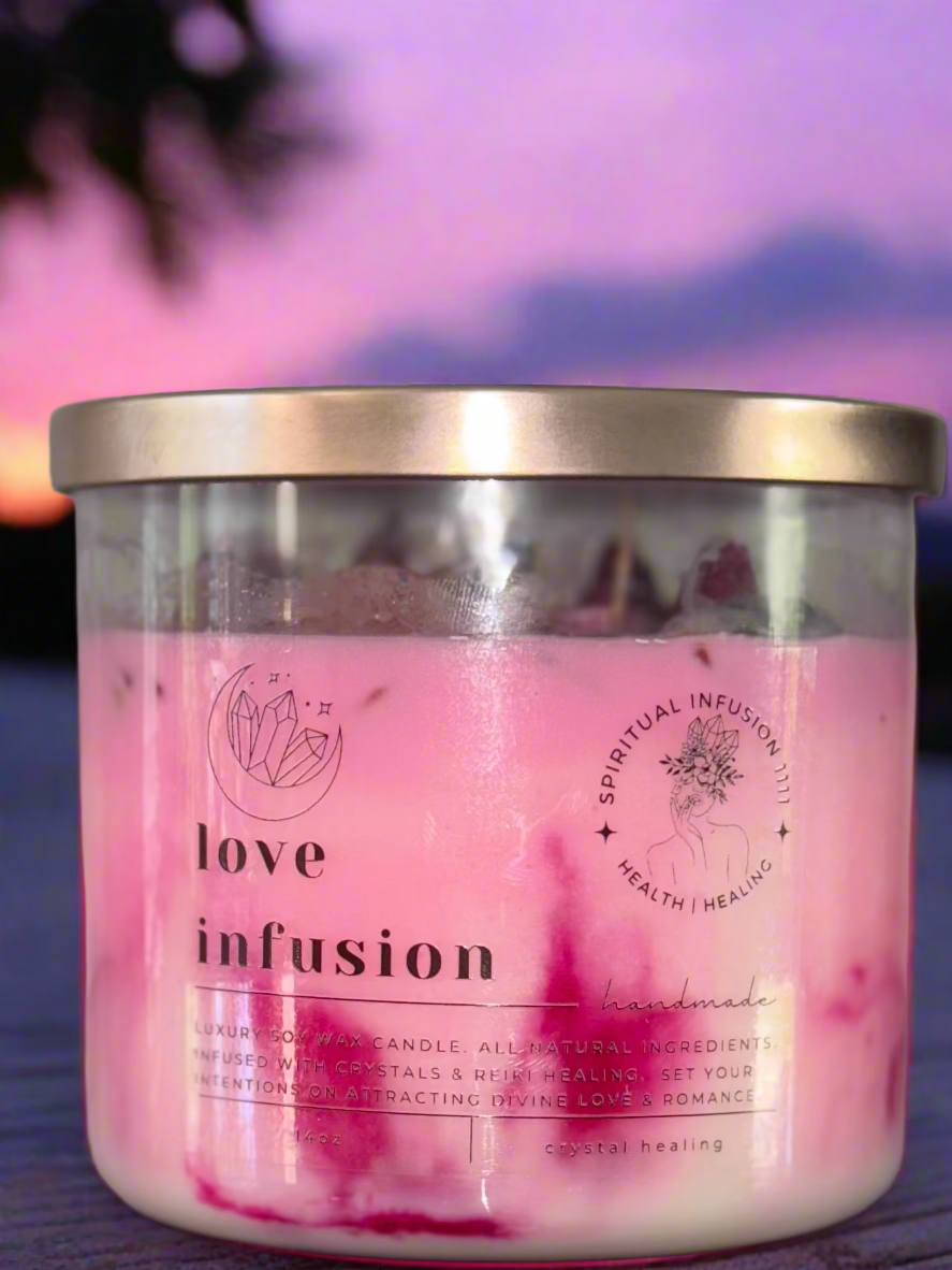 Manifest love, romance, reconnecting with a Twin, harmony, and emotional balance with the LOVE INFUSION CANDLE