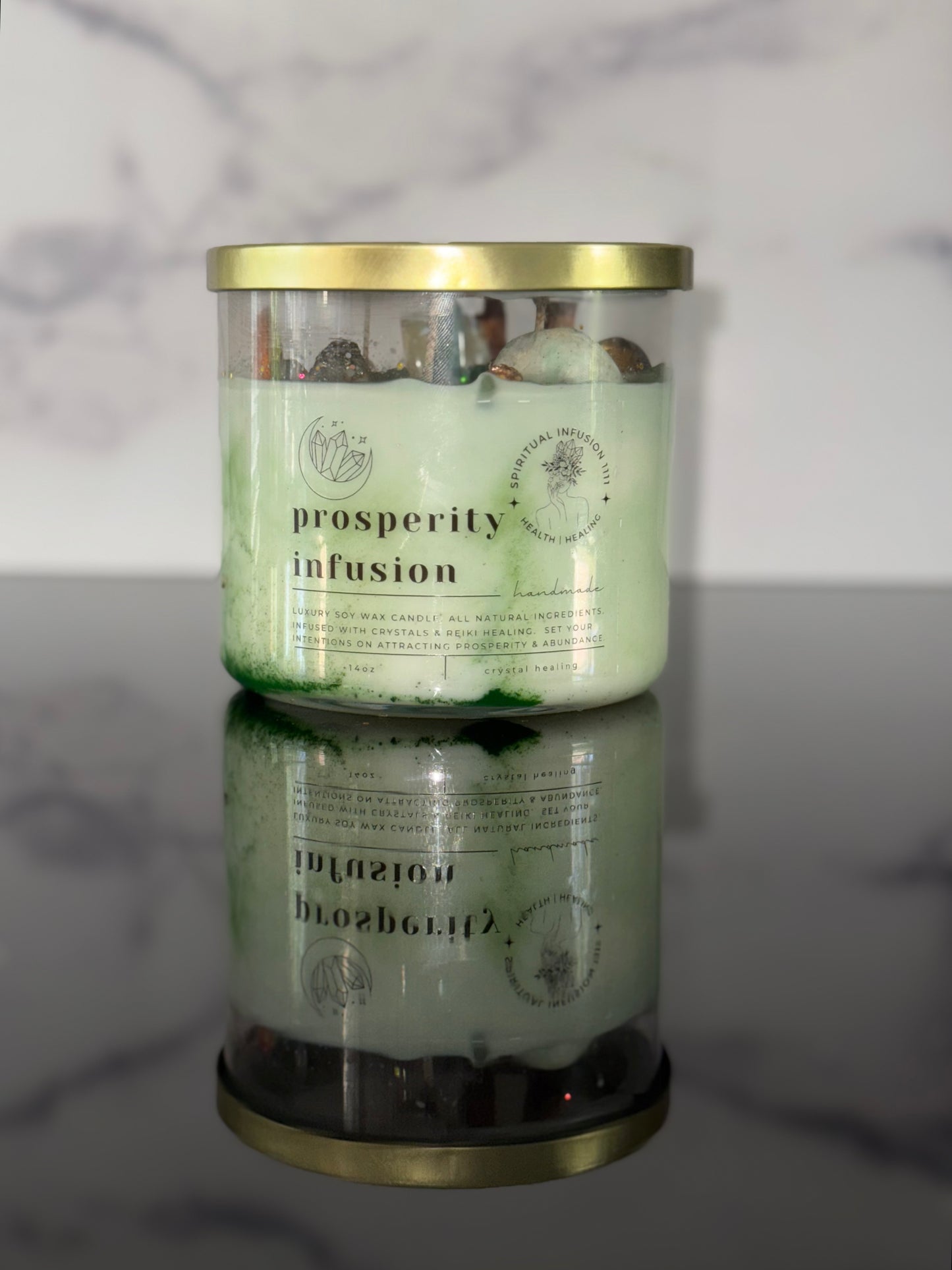 Manifest prosperity, wealth, and abundance with the PROSPERITY INFUSION CANDLE