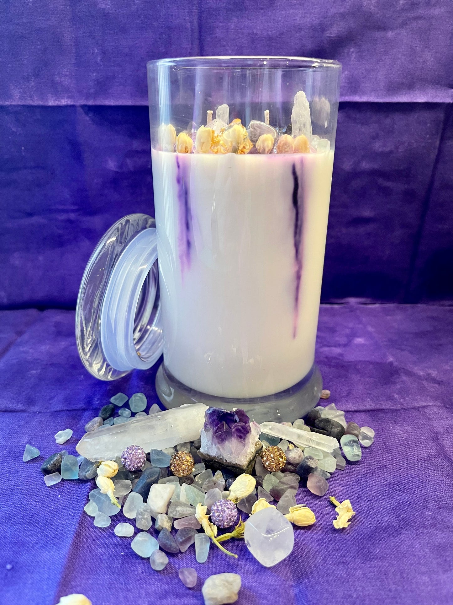 Manifest spiritual wisdom, peace, and activate your psychic gifts with the SERENITY INFUSION CANDLE